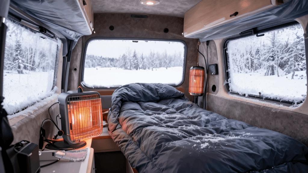 冬の車中泊防寒対策|FFヒーター・シュラフ・結露防止